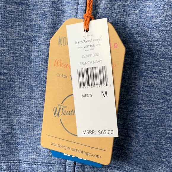 Original Weatherproof Vintage Sun Proof Blue Zip Up Hoodie Size M - Picture 5 of 13